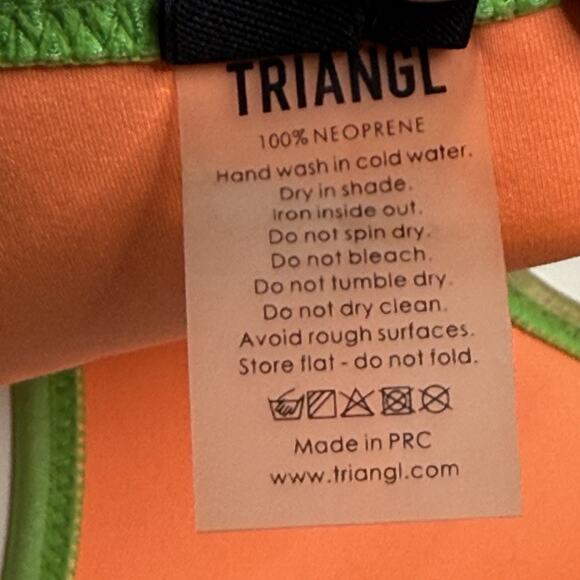 Triangl Neoprene Bikini Swimsuit Kelly Green Floral 2pc Bathing Suit S/M And Bag - Picture 15 of 16